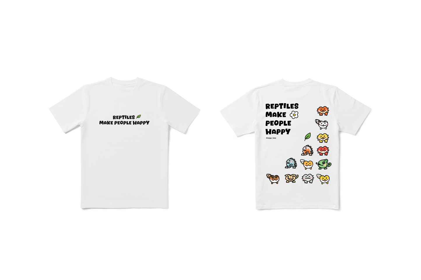 原創爬蟲插畫T-shirt (Reptiles make people happy)