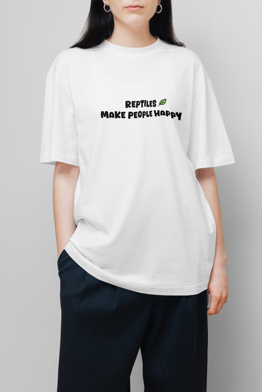 原創爬蟲插畫T-shirt (Reptiles make people happy)